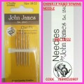 JOHN JAMES CHENILLE HAND SEWING NEEDLE SIZE 18/22